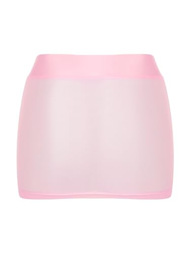 Women's Transparent Mini Skirt Mesh Micro Short Tight Going Out Perspective Bodycon Skirts4