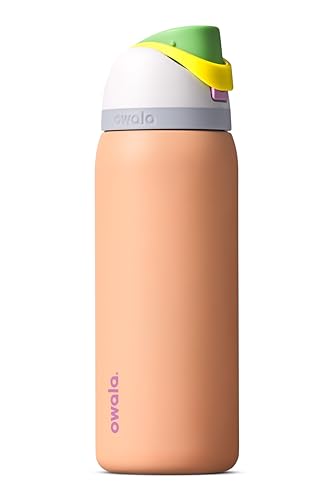 Image of Owala FreeSip Insulated Stainless Steel Water Bottle with Straw, BPA-Free Sports Water Bottle, Great for Travel, 32 Oz, Peachy Keen