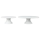 BIA Cordon Bleu Everyday Porcelain Round Cake Stands, Set of 2 (8.5' & 12'), White