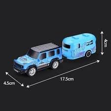 Image of PLUSPOINT 1:64 Mini RC Off Road Jeep with Camper Van LED Lights 2.4GHz Off-Road Remote Control Car 3 Speed Adjustable, USB Rechargeable Alloy RC Jeep for Kids & Adults Indoor /Outdoor Racing