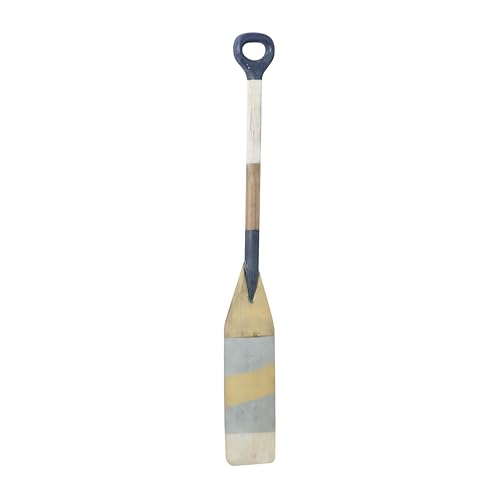 Deco 79 Wooden Paddle Home Wall Decor Novelty Canoe Oar Wall Sculpture with Arrow and Stripe Patterns, Wall Art 6\" x 1\" x 41\", Multi Colored - Thumbnail 4