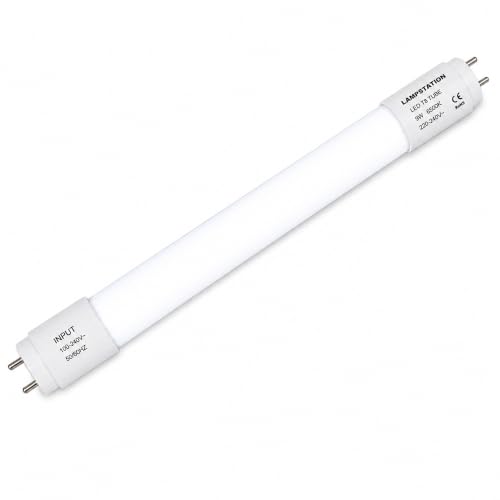 LampStation 2FT LED Tube Light 9W 6500K Cool White | T8 LED Tube G13 | Fluorescent Light Tube Replacement | LED Tube Light for Kitchen Garage Workshop | 3 Year Warranty | Energy Class D