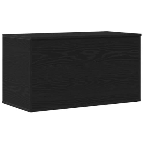 vidaXL Scatola di Stoccaggio Rovere Nero 84 x 42 x 46 cm, Scatola Moderna, Organizer Rettangolare, Soluzione per disordine, Ampia capacità, arredo utile per Home Office