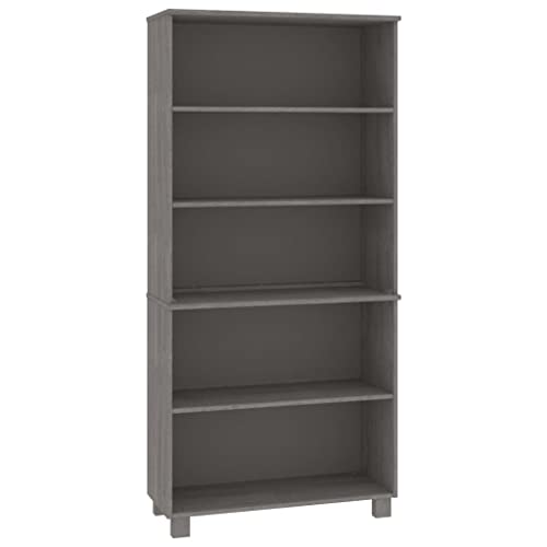 Tomostar Buffet Haut Cuisine, Armoire de Cuisine Meuble de Rangement HAMAR Bois Massif de pin Gris Clair 85 x 35 x 180 cm