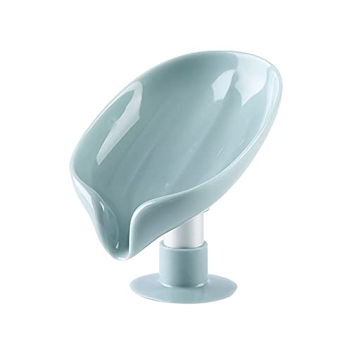 Bars soap Holder:Self Draining Soap Holder Leaf Shape Soap Bar Dish Draining Soap Saver Plastic Soap Case for Shower Bathroom Kitchen (Green 1pc)