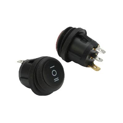AP Traders AC 250V/6A, 125V/10A Red Light Illuminated ON/Off SPST 3 Pin 3 way Mini Boat Rocker Switches Car Auto Boat Rocker Toggle Switch KCD1-5-101 (4)