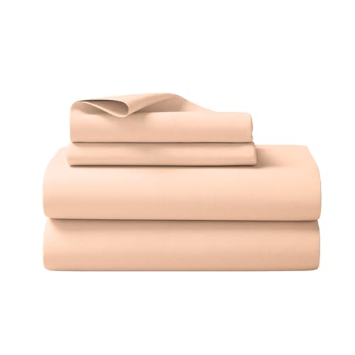 Image of Haus & Kinder Luxury 300 TC Cotton Bedsheet for King Size Bed Premium Double Bed Sheet with 2 Pillow Covers, Pure Cotton Fabric Blush Dusk Bedsheet