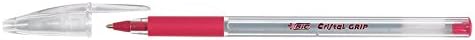 BIC Cristal Grip ballpoint pen (cap model, 1 mm) box of 20, Red