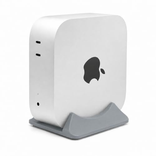 Image of Azoth Vertical Stand for Mac mini M4 / M4 Pro - Space Gray | Compact Upright Holder with Full Rear Port and Easy Access to Power Button | Compatible with All M4 Variants