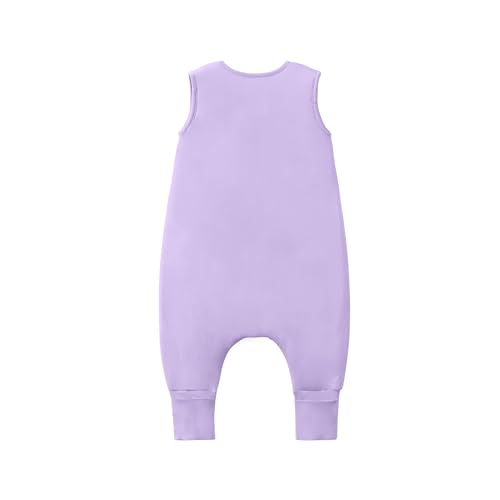 Image of Baby /Toddler Sleep Sack with Legs, Rayon from Bamboo 95% + 5% Spandex, 1.0 TOG, 2‑Way Zipper Sleeping Bag, Walker‑Friendly 6-12M Purple