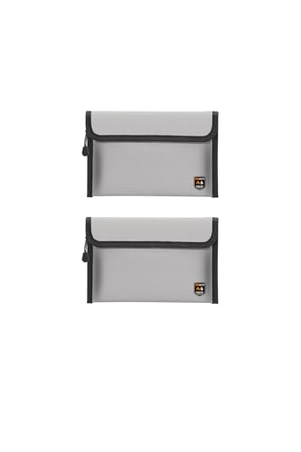 耐火バッグ 耐火ケース 防火金庫 防火袋 耐火金庫 ファスナー式 防爆 防水 防災 防火バック 現金収納 (シルバー, S （2個セット）)