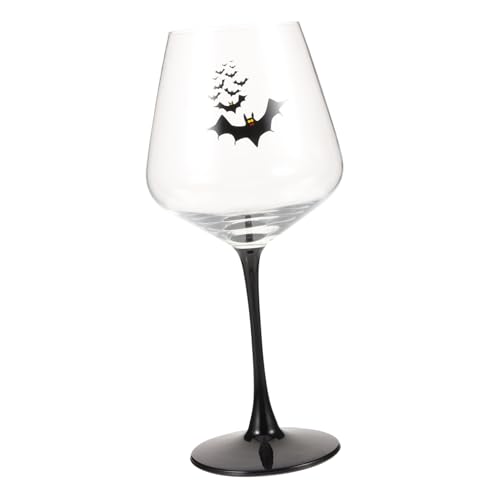 HIAKDOFT Copa de Vino con Diseño de para Halloween Cáliz de Cristal Tipo Borgoña con Alto para Fiestas Temáticas y Decoración