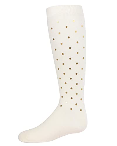 MeMoi Girls' A Speck of Spots Polka Dot Knee High Socks