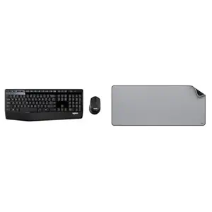Logitech MK345 Wireless Keyboard and Mouse Set Full-Sized Keyboard with Palm Rest and Comfortable Ri