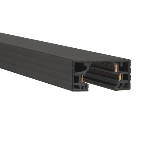 WAC Lighting H Track 6FT Single Circuit 120V with 2 Endcaps in Black