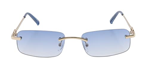 FLAWLESS EYEWEAR Slim Dean Men & Women Sunglasses, Trendy Sunglasses, Rimless Sunglasses for Men & Women, Metal Frame