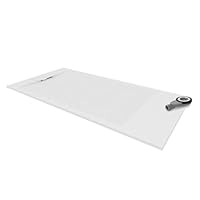 Plato De Ducha SMC Polar 90x180 Cm Negro - Antiderrapante GRIPSTONE, Textura Pizarra, Antibacteriano, Incluye Válvula Y Rejilla