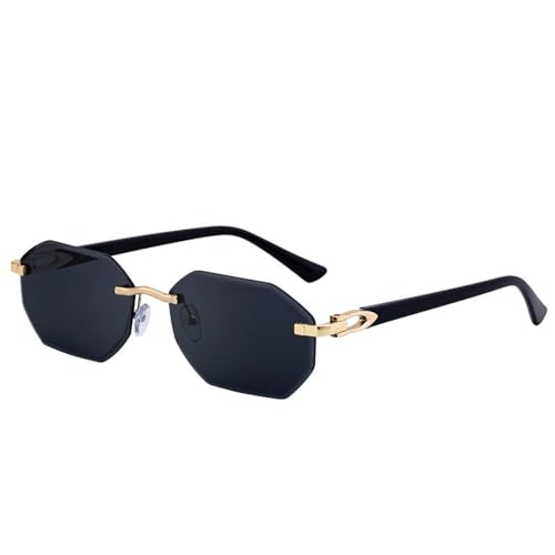 Lunettes de soleil homme luxe rétro rectangle hexagonal UV400