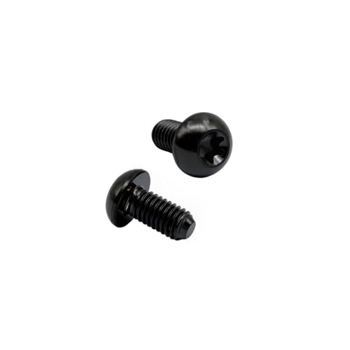 Image of RISON Titanium Bolts M5x10mm Titanium Button Torx Head Bolt Screw M5 Bolts Bicycle Disc Brake Universal Black Star Round Head Ti Bolt for MTB and Bicycle Motorcycle Pack of 6