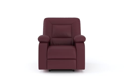Image of Amazon Brand - Solimo Elysium | Single Seater Sofa Recliner | Manual Recliner (Leatherette Maroon)