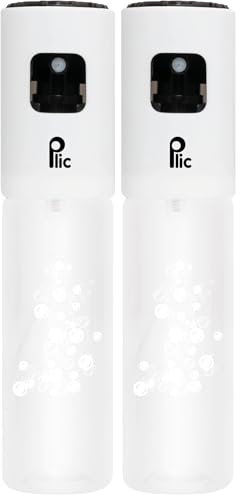PLIC - Vaporisateur Rechargeable 100ml - Vaporisation Douce et Précise avec Fines Gouttelettes - Idéal pour le Voyage (Format Avion) - Multi-usages - Design Transparent & Blanc (Lot de 2)