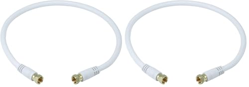 Image of Monoprice RG6 Quad Shield CL2 Coaxial Cable with F Type Connector (Pack of 2)