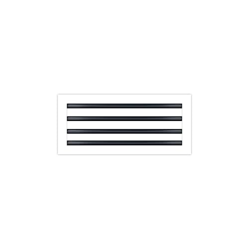 Image of BUILDMART - 20x8 White Modern AC Vent Cover - Decorative Air Vent - Standard Linear Slot Diffuser - Register Grille for Ceiling, Walls & Floors - Texas Buildmart