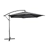 BluMill Zweefparasol, Kantelbaar, Inclusief Kruisvoet, 300 x 300 cm, Grijs