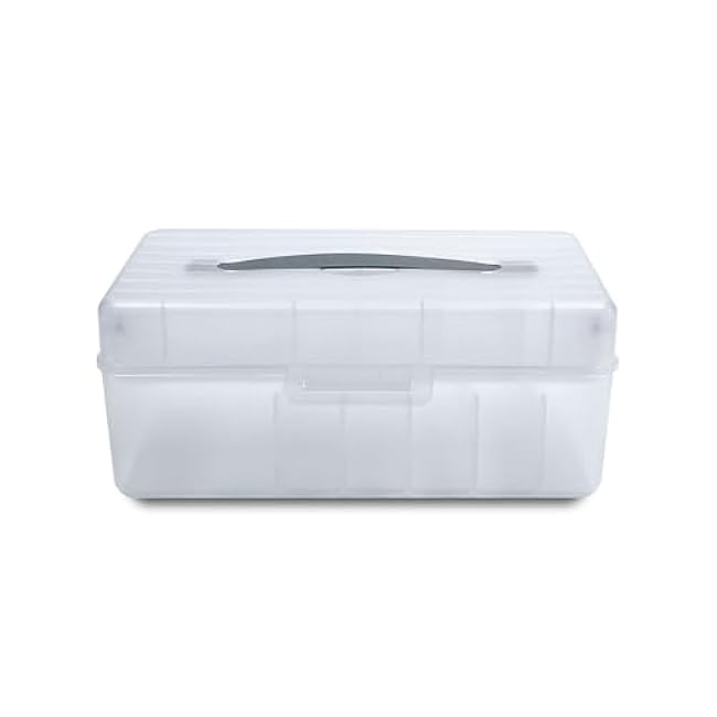 Bandage Organizer with Lid and Handle, Plastic Bandaid Storage Container for Home Medicine Cabinet, First-Aid Holder for Strip, Medical Elastic Wrap, Alcohol Swab Sorter Box, 2 Pack