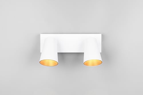 Foco de pared SHARP iluminación bidireccional en blanco mate y oro para dormitorios 5