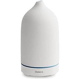 Ceramic Essential Oil Diffuser 100ml Electric Aromatherapy Air Mist Aroma Diffusers Ultrasonic Scent Fragrance Oil Diffuser Humidifier with Auto Shut Off 4 Timing Set 7 LED Lights for Home Office