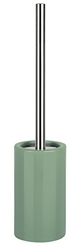 Spirella Tube Toilet brush toilet Set including porcelain holder and stainless steel handle darkgreen, Moss Green, 0 - Image 2