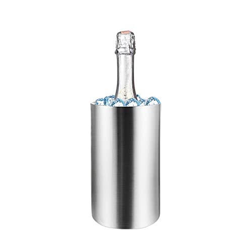 Cubo de Hielo, Enfriador de Botellas de Vino Cubo de Enfriador de Vino de Acero Inoxidable Soporte de Enfriador de Botellas de Vino de Doble Pared Enfriador de Champán Enfriador de Cerveza Herramienta