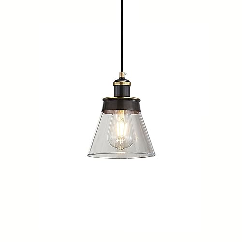 TCHAU Lámpara colgante con fuente de luz estilo pueblo americano E27, lámpara de modelado de trompeta,...