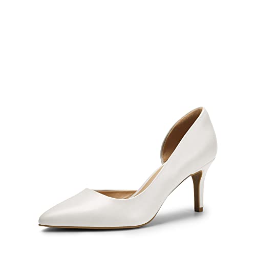 DREAM PAIRS Chaussures Trachten Escarpins à Talons Hauts pour Femmes Chaussures à Talons Aiguilles pour Femmes SDPU2342W-E Blanc Größe 37 (EUR)