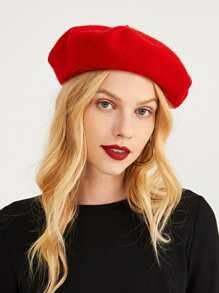Ventewa Unisex Wool Blend Beret Hat (Raj-Yf_Red_Free Size) - Image 5 thumbnail