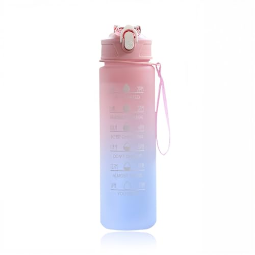 Bouteille d'eau, Gourde Sport 750 ML, Étanche et Réutilisable, Gourde Graduée pour 1 Journee, Bouteille d'eau avec Marqueur de Temps, pour le fitness, la gym et les sports de plein air