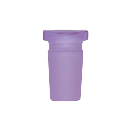 Image of Terporium Borosilicate Glass Reduction Adapter (Single) | Laboratory Glassware Connector | 14mm Male to 10mm Female Scientific Glass Adapter Lab Glassware | Lime Purple