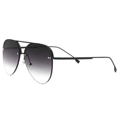 TOPFOXX - Megan 2 - Black Aviator Sunglasses for Women - UV400 Protection - Oversized Classic Pilot Sunglasses3