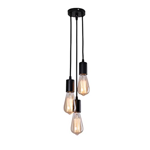 Lustre suspendu 3 lampes en fer pour illuminer un salon sombre