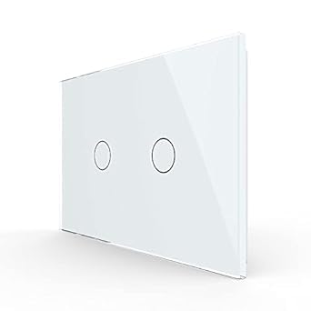 LIVOLO Interruttore Touch Intelligente 2Gang 1Way 230V, Pannello Vetro Bianco ad Alta Sensibilità - Compatibile con Alexa e Google Home, Richiede Gateway LIVOLO