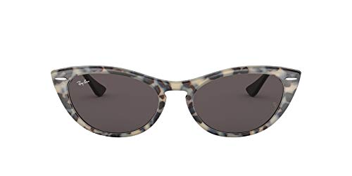 Ray-Ban Women's RB4314N Nina Cat Eye Sunglasses, Havana Beige/Grey Mirror, 54 mm