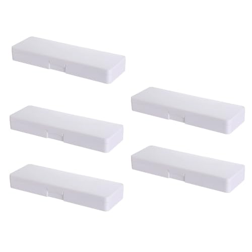 5 PCSペンシルケース実用的な小さな収納ボックスペンシルコンテナ半透明ボックスコンテナ