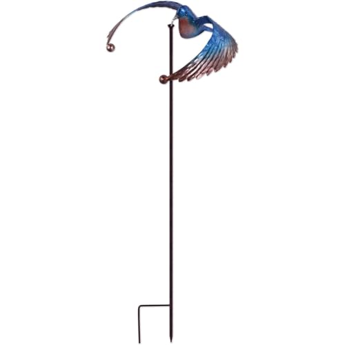 Sunset Vista 93496 Nature in Motion Spinner Garden Stake, 45-Inch, Blue Bird