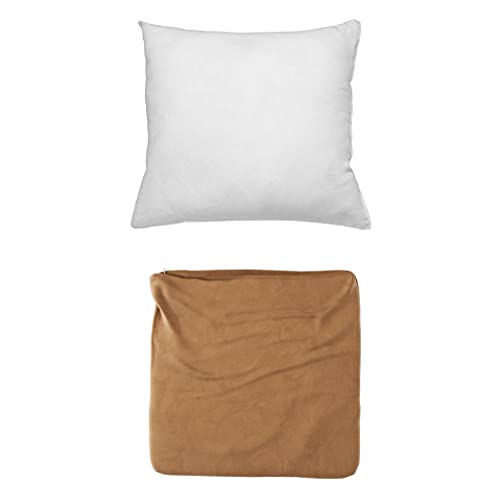 Cojines Sofa con Relleno Incluido Pack de Cojin + Funda de 50x50 en Color Camel/Cojines Decorativos para Sofa, Cama, Salon/Fundas de Terciopelo Elegantes para la decoración del hogar