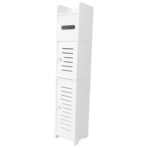 Orolotay Armario de Almacenamiento para Espacios PequeñOs, Mueble sobre el Inodoro para Piso Esquinero de Almacenamiento de BañO Delgado ()