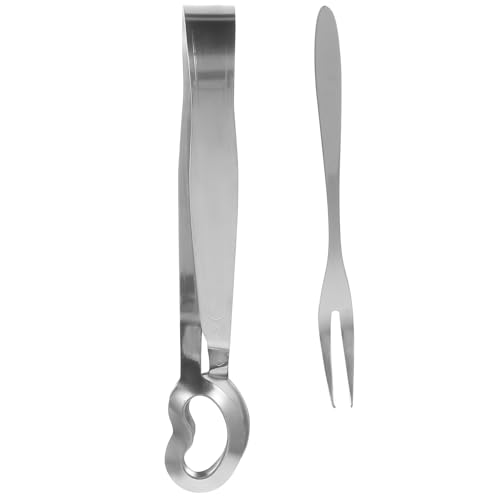 Sewroro Set Posate per Lumache in Acciaio Resistente Pinza e Forchetta da Tavola Utensili Resistenti al Calore per Ristoranti e Uso Domestico Accessori Cucina per Servire Frutti di Mare