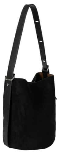 Bolsa pequena de couro para mulheres, bolsa tiracolo de couro, ajustável, bolsa Hobo, outono, inverno, bolsa de mão, Preto, Medium