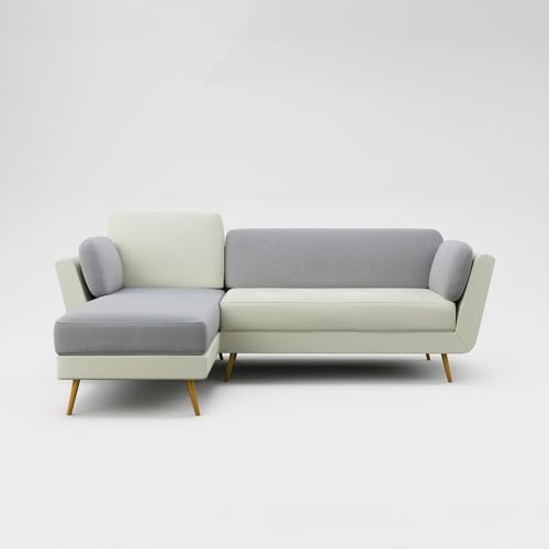 Image of Nuvola Air Premium Latex Fabric Sofa | 3, 4 & 5 Seater Options | Single & Dual-Tone Variants | Ultra-Soft Deep Seating Comfort | Modern Living Room Sofa | 3-Year Warranty (Grey & White, 4)