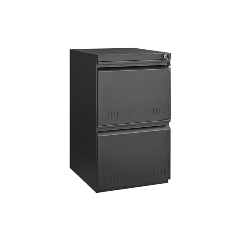 Approgreent File Cabinet with Lock, 2 Drawer File Cabinets for Home Office, Office Storage Cabinet for A4/Letter/Legal Size Files, Printer Stand, Vertical Filing Cabinet, Black Cover